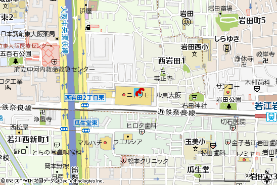 ニトリモール東大阪店付近の地図
